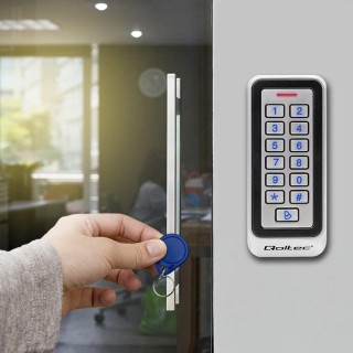 Qoltec 52442 Code lock RHEA with RFID reader | Code | Card | key fob |Doorbell | IP68 | EM