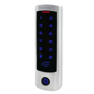 Qoltec 52445 Code lock DIONE with RFID reader Code | Card | key fob | Doorbell button | IP68 | EM
