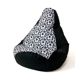 Sako bag pouffe Pear print black-ball L 105 x 80 cm