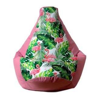 Sako bag pouffe Pear print pink-flaming XXL 140 x 100 cm
