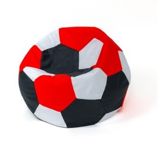 Sako bag pouffe ball white-black-red L 80 cm