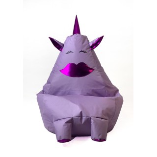Sako bag pouffe Unicorn with mouth purple XL 130 x 90 cm
