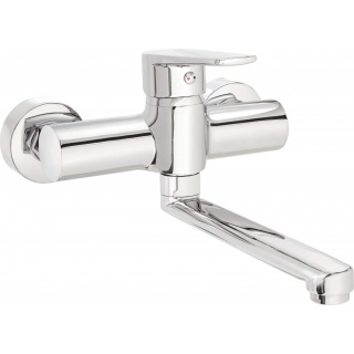 Wall-mounted washbasin mixer