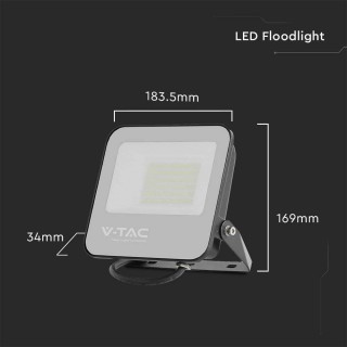 Projektor LED V-TAC 50W 185Lm/W VT-4456 4000K 9250lm