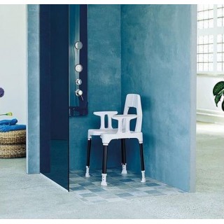 Dietz Tayo SilverLine - antimicrobial shower chair with height adjustment and backrest with armrests