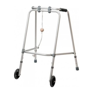 Two-wheel walker with crutch