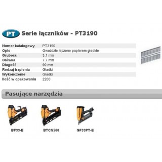 BOSTITCH NAILS PT 33' 3.1 x 90mm 2200 pcs