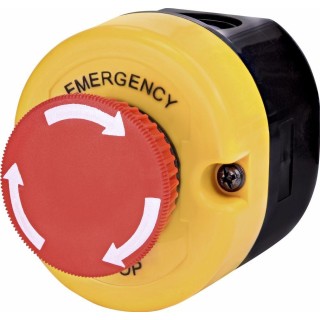Кнопочный пост 1-модул. ESE1Y-V1 (STOP гриб.типа, откл. поворотом, красный, корп. желто-черн.)