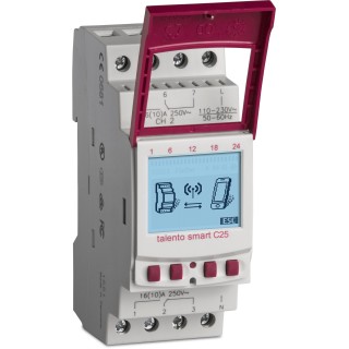 TALENTO SMART C25  relay, bluetooth, 2 channels, 500 memory spaces, 16A, 110/230V AC Functions: Astro/on/off/cycle/impulse/random