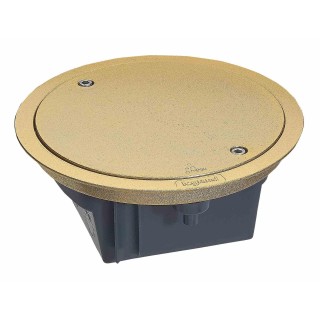 Floor box with removable lid - IP 66 - 4 modules - brass