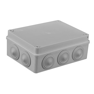 S-BOX nozarkārba virsapmetuma IP65 190x140x70mm ar ievadiem pelēka