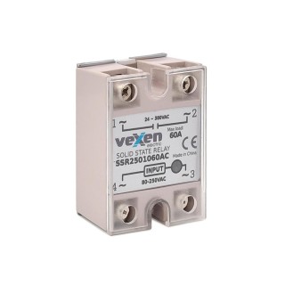 Solid state relay 1NO, 60A, 80-250VAC