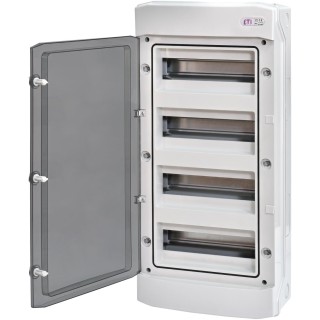 ECH-48PT-s distribution box 48 modules surface mounting with transparent door IP65 PE/N