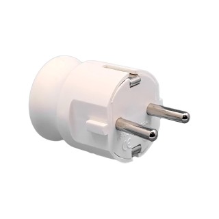 VX1001W - Earthed, white plug with straight wire entry