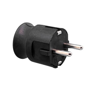 VX1101B - Earthed, black plug with straight wire entry