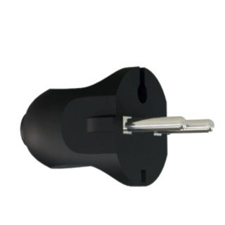 VX1102B - Black, straight plug, without earthing