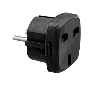 VX1129B - UK to EU type  black plug adapter