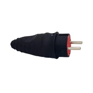 VX2000B - Black, earthed rubber plug
