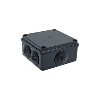 S-BOX Nozarkārba virsapmetuma 100x100x50 IP65 UV izturīga, melnā 1/90