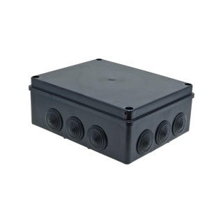 Hermetic box 240x190x90 IP65 halogen free, black, UV resistant 1/16