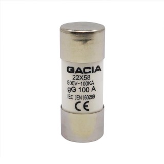 22x58 gG 100A cylindrical fuse link 500VAC