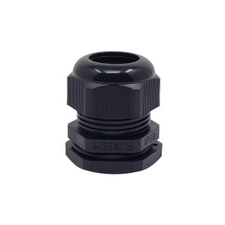 M36 black plastic cable gland, IP68, 18-25mm