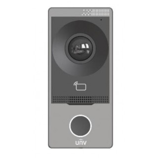 OEU-201S-HMK-W ~ UNV Уличная IP/WiFi вызывная панель видеодомофона с PoE и MF 13.56МГц считывателем на 10000 карт врезная/накладная (Металл))