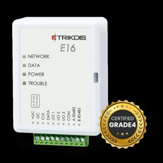E16 ~ Ethernet apsardzes komunikators (CLK/DATA) 3 I/O RS485