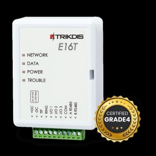 E16T ~ Ethernet apsardzes komunikators (TIP/RING) 3 I/O RS485