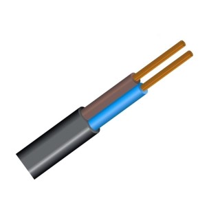 Elektrības kabelis melns 2*1.0 BVV-PLL
