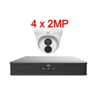 UNV 2MP IP videonovērošanas komplekts ar PoE (NVR + 4 kameras)