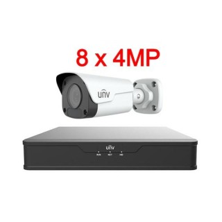 UNV 4MP комплект IP видеонаблюдения с PoE (NVR + 8 камер)