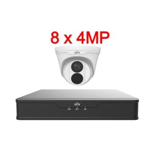 UNV 4MP IP videonovērošanas komplekts ar PoE (NVR + 8 kameras)