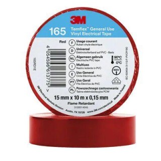 3M Temflex™ 165 Виниловая изоляционная лента 15мм x 10м x 0.15мм (Красная)
