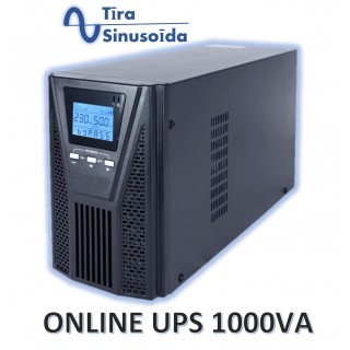 Tīras sinusoīdas | 1000VA, 900W  Online UPS (dubultās pārveidošanas) |  akumulatori 3gab 12V-9Ah