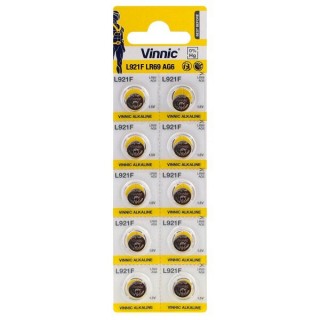 BATG6.VNC10; G6 paristot Vinnic Alkaline LR921/SR920/371 10 kpl:n pakkauksessa.