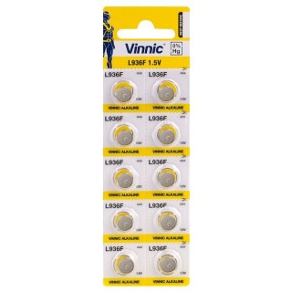 BATG9.VNC10; G9 paristot Vinnic Alkaline LR936/SR936/394 10 kpl:n pakkauksessa.