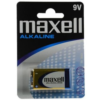 6LR61/9V Maxell Alkaliparistot 1 kpl pakkauksessa.