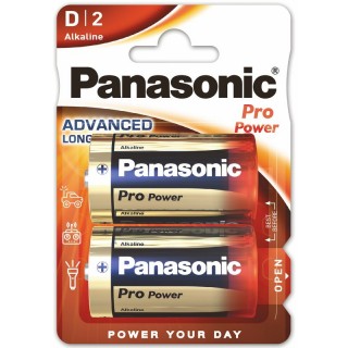 BATD.ALK.PPP2; LR20/D baterijas Panasonic PRO Power Alkaline MN1300/E95 iepakojumā 2 gb.
