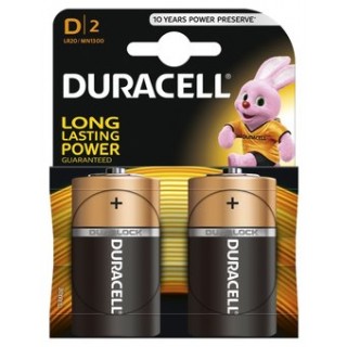 BATD.ALK.DB2; LR20/D baterijas 1.5V Duracell BASIC sērija Alkaline MN1300 iepakojumā 2 gb.