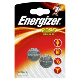 CR2025 batteries 3V Energizer lithium 2025 in a package of 2 pcs.