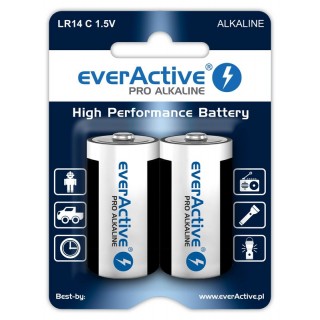 BATC.ALK.eAP2; Батарейки LR14/C 1,5В everActive Pro Alkaline MN1400/E93 в упаковке по 2 шт.