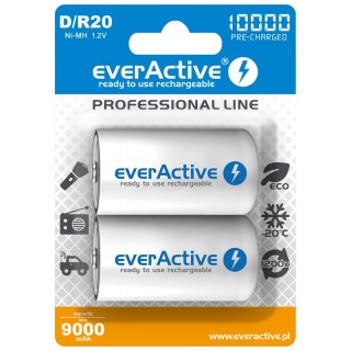 R20/D batteries 1.2V everActive Professional line Ni-MH 10000 mAh without incl. 1 pc.