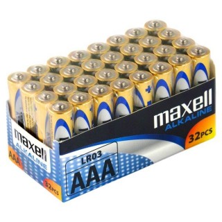 BATAAA.ALK.MX32; LR03/AAA paristot 1,5V Maxell Alkaline MN2400/E92 32 kpl:n pakkauksessa.