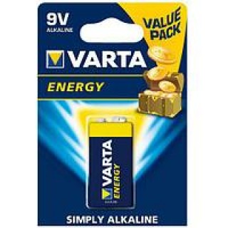 BAT9.ALK.VE1; 6LR61/9V baterijas Varta Energy Alkaline MN1604/4122 iepakojumā 1 gb.