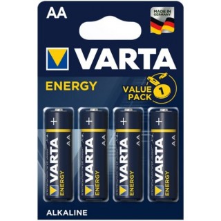 BATAA.ALK.VE4; LR6/AA baterijas Varta Energy Alkaline MN1500/4106 iepakojuma 4 gb.
