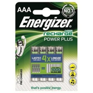 AKAAA.EPP4; R03/AAA baterijos 1.2V Energizer Recharge Power Plus Ni-MH HR03 700 mAh 4 g pakuotėje