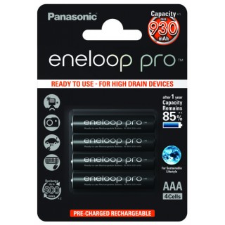 Batteries R03/AAA 1.2V Eneloop Pro Ni-MH BK-4HCDE/4BE in a package of 4 pcs.