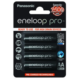AKAA.ENP4; R6/AA batteries 1.2V Eneloop Pro Ni-MH BK-3HCDE/4BE in a package of 4 pcs.