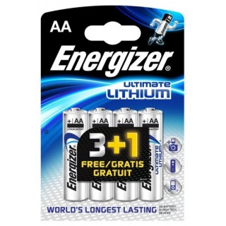 BATAA.EUL4; R6/AA batteries 1.5V Energizer Ultimate Lithium lithium L91 in a package of 4 pcs.